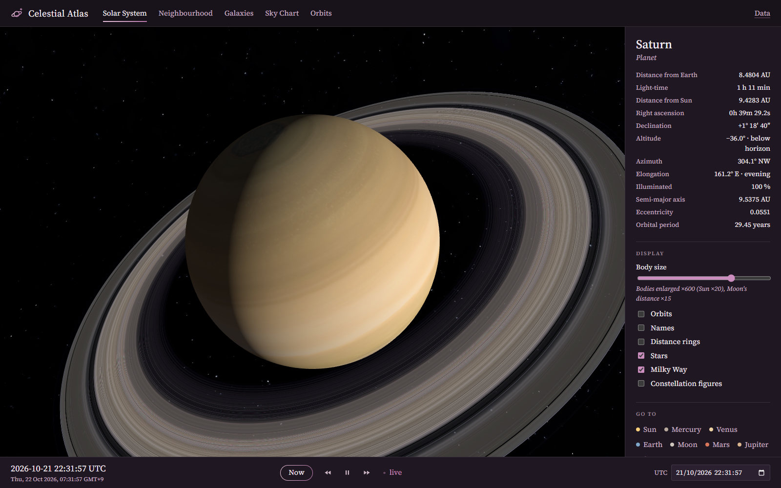 Saturn and its rings