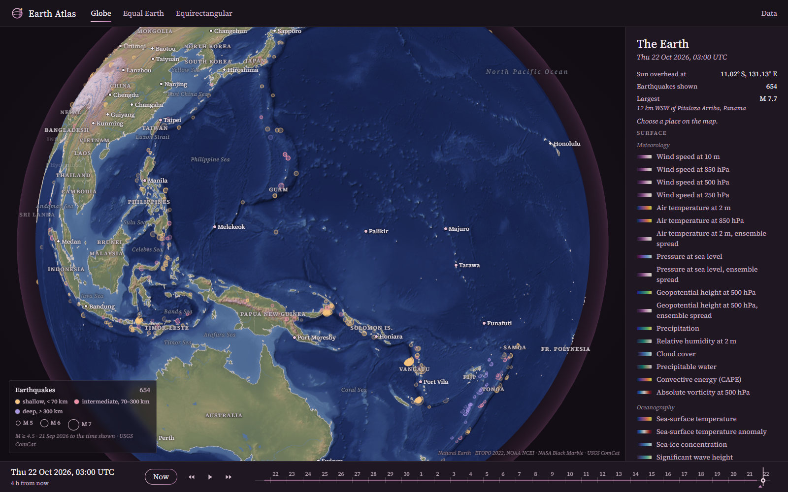 A month of earthquakes in the western Pacific